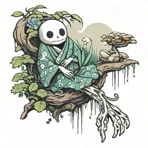 Kodama Forest Spirit From The Work Ghibli Sits On A Sushi