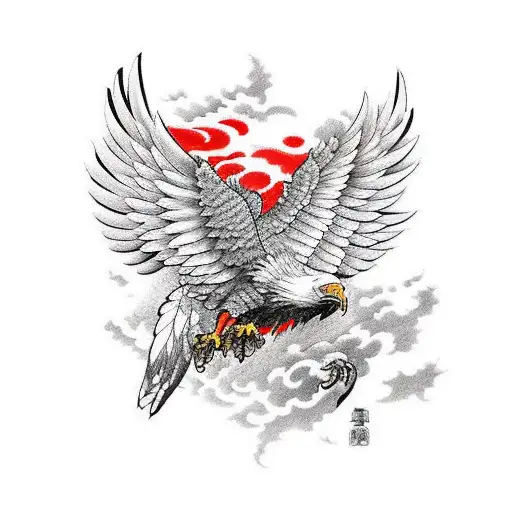 Eagle With Full Wings Open