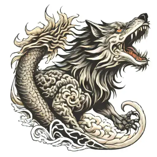 Wolf And Dragon Emerging