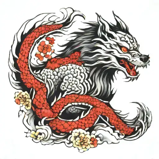 Wolf And Dragon Emerging