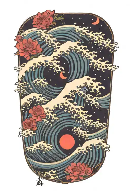 Tsnumani Wave Against The Night Sky