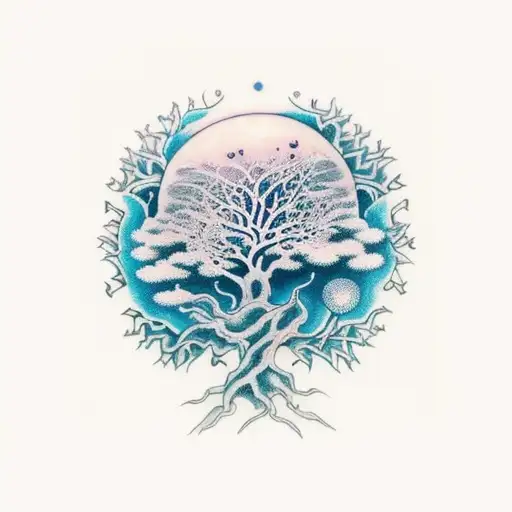 Nordic Tree Of Life Surrounded By Outer Space