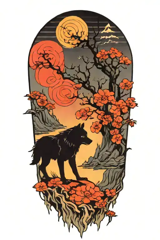 A Single Lone Wolf Silhouette