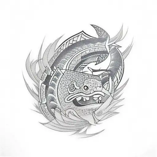 A Polynesian-inspired Yakuza Tattoo Featuring A Coy Fish
