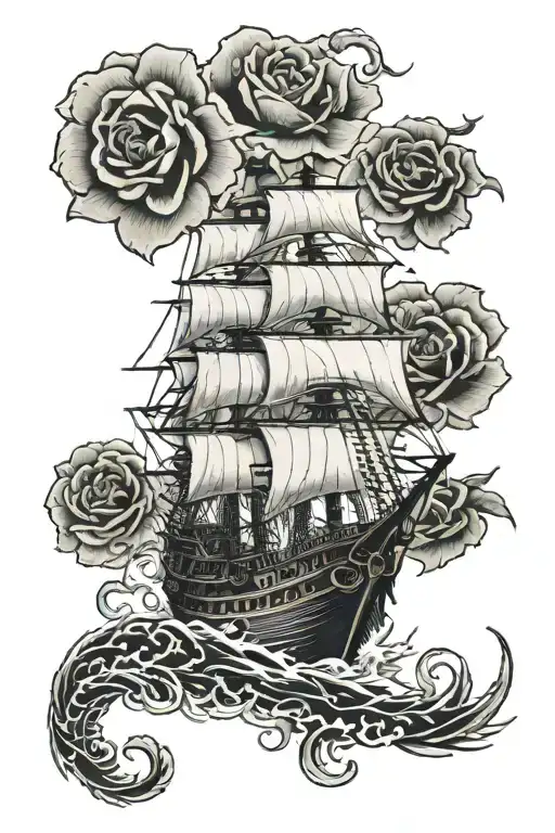 Pirate Ship Devils Warship Rose