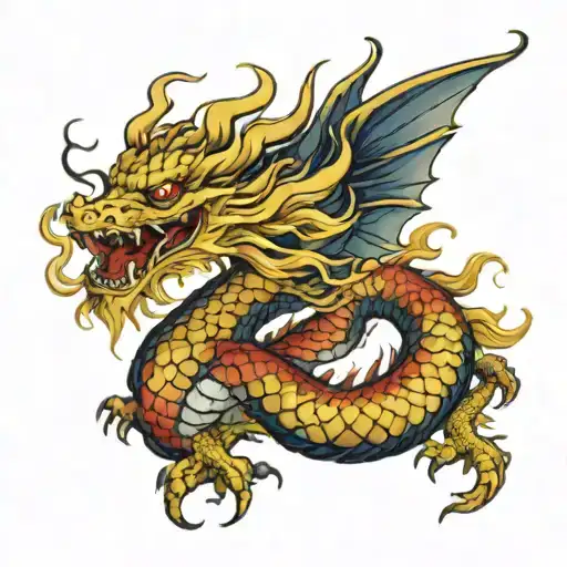 Dragon With Golden Hair