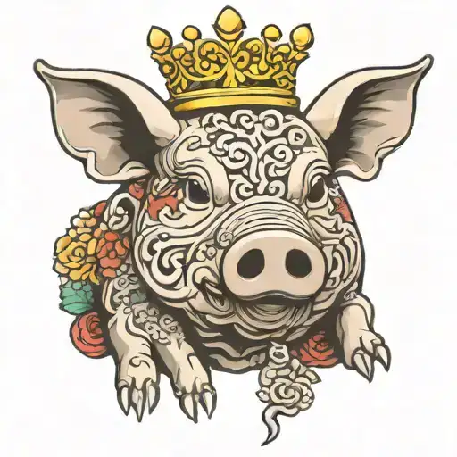 Pig And King Crown