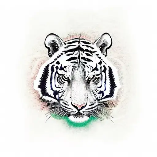 Attacking Tiger Surrounded With Magnolias