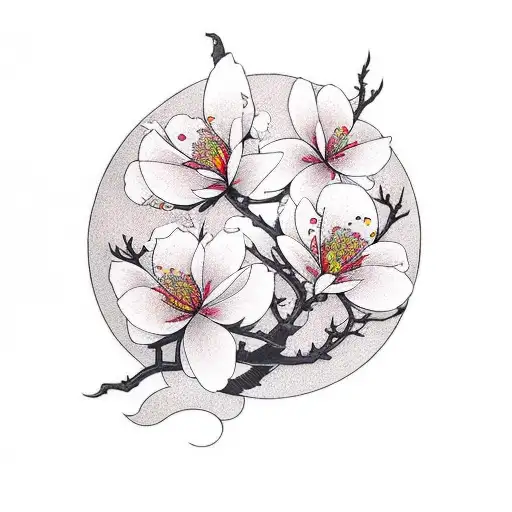 Cherry Blossom With A Phoenix
