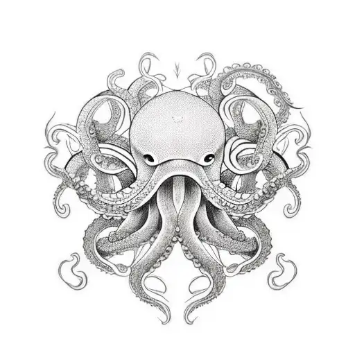 Strange Octopus Tattoo Design