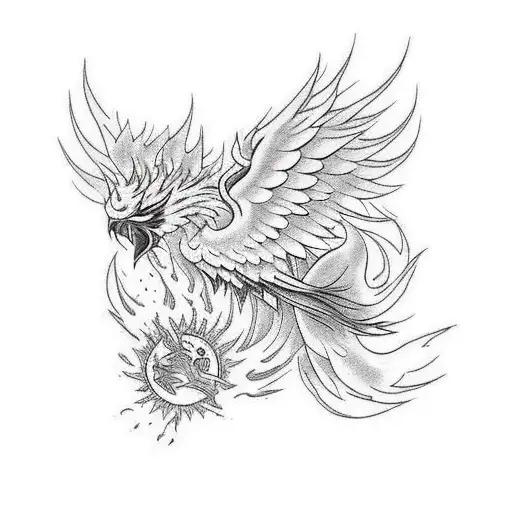 Phoenix Rising From The Sun