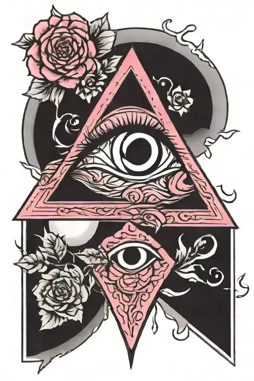 Evil Eye Inside Pink Triangle