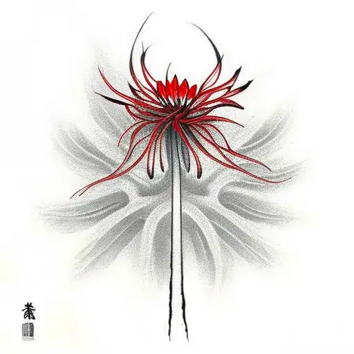 Red Spider Lily With Skeleton