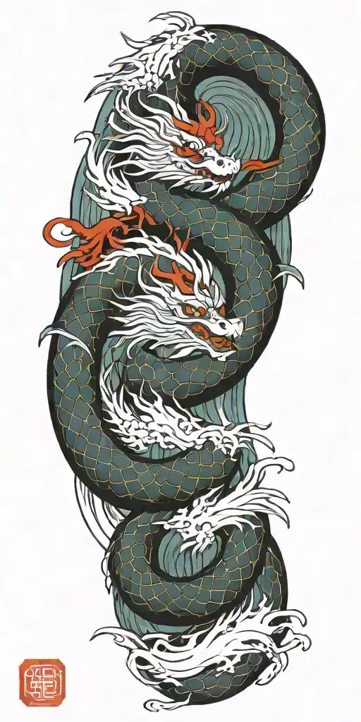 Fire Dragon Water Dragon Wrapped