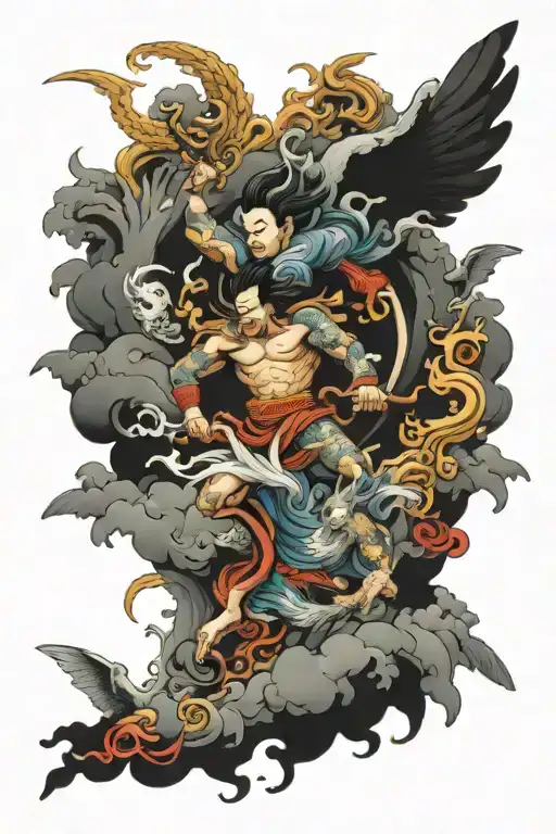 Heaven With Angels Fighting Demons