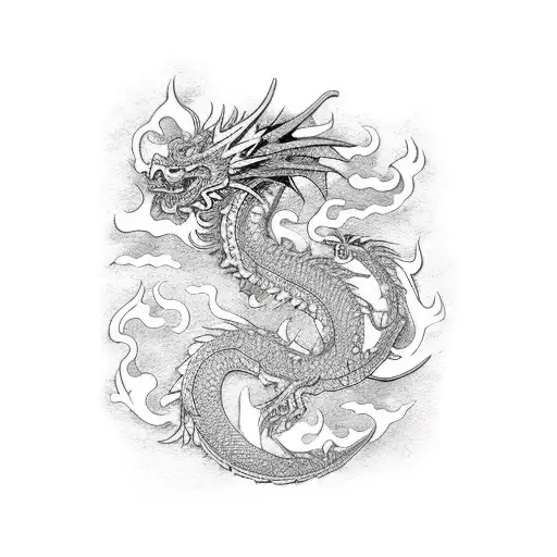 Yellow Dragon On Black Skin