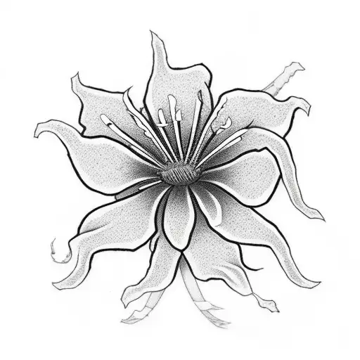 Spider Lily Flower With A Split Oni Mask From Demon Slayer Anime