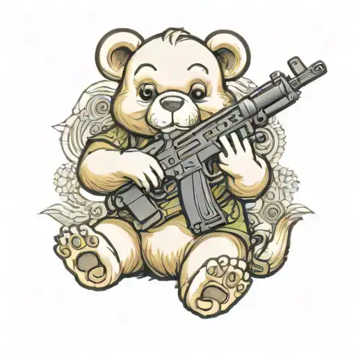 Carebear With Machine Gun