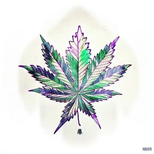 Marijuana Leaf Intertwined With Musical Instruments