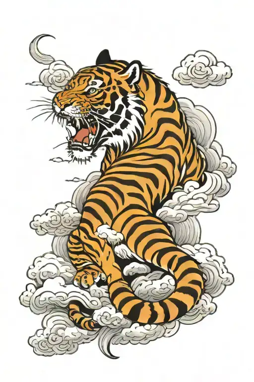 Tiger With Clouds Forming