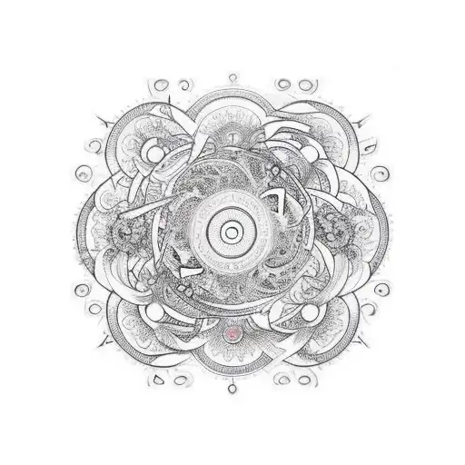 Lines That Cover Front And Back Arm That Go In A Spiral But Not Simetrical With Fishes And Flowers