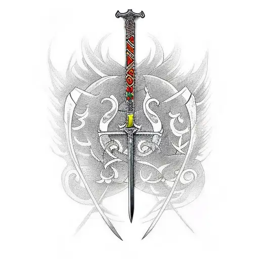 Sword With Last Name Lockhart On The Sword