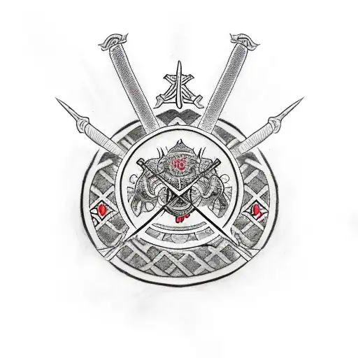 Knight Templar Fighting Samurai