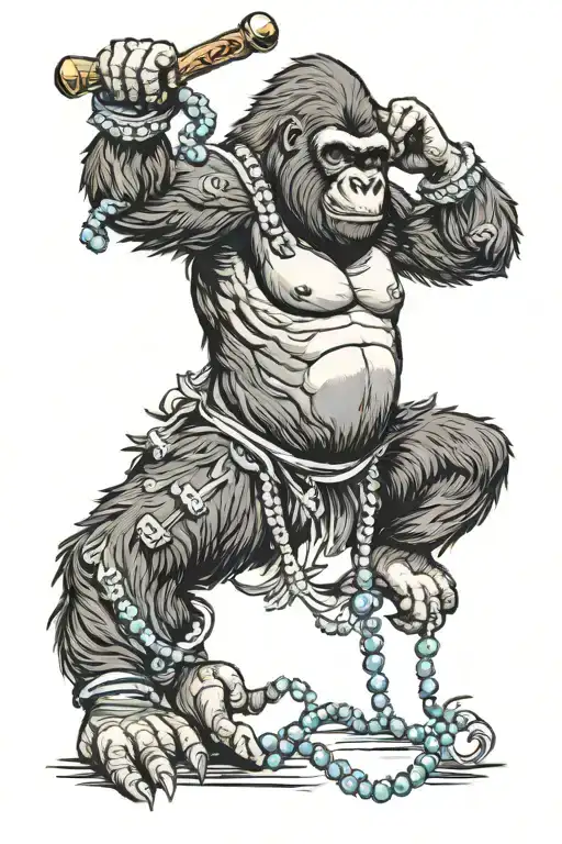 Gorilla With Rosary