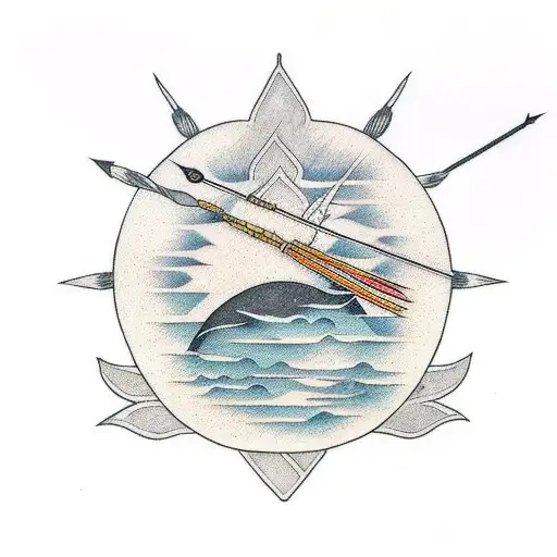 Crescent Moon With An Arrow