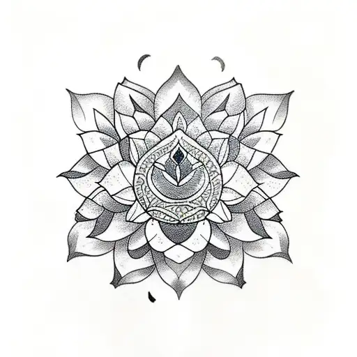 Lotus Flower In Triangle