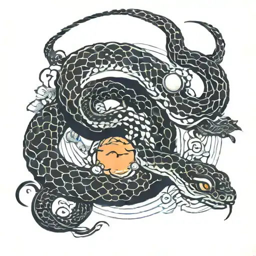 Snake Circling Planets