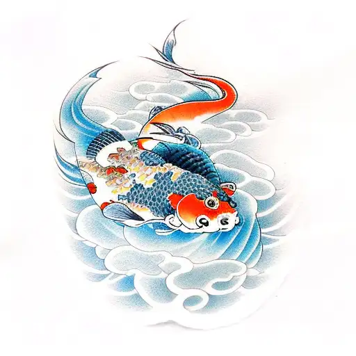 Mouse Riding A Koi Fish