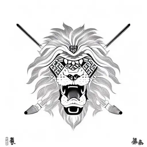 Lion Fighting Samurai