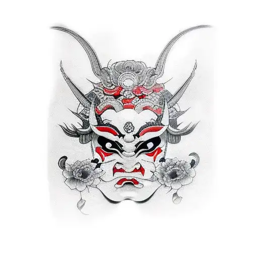 Hannya Mask Woman Black And Red