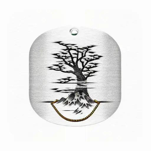 Tree With Military Dog Tags