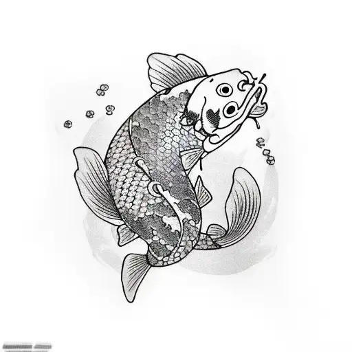 Koi Fish With Broken Onimask