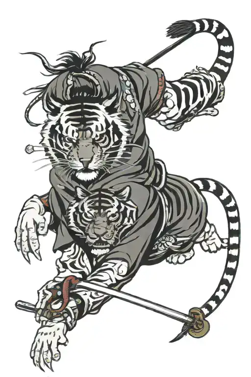 Tiger And Samurai Face