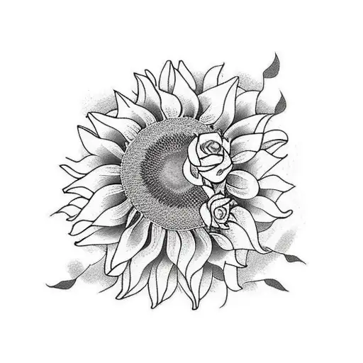 Sunflower And Roses Bouquet