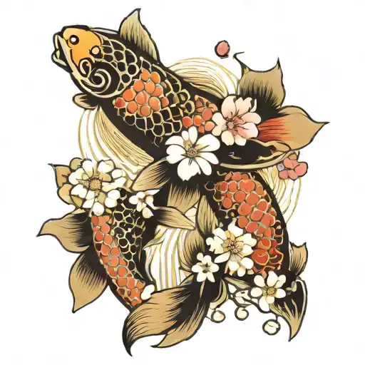 Cherry Blossom Koi Fish Transforming