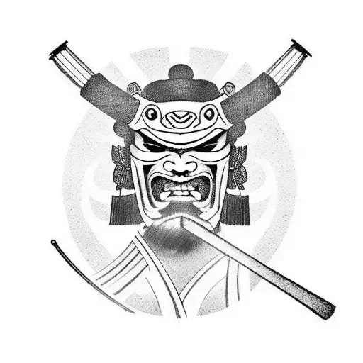 Samurai With A Mask On The Left Side Of The Face