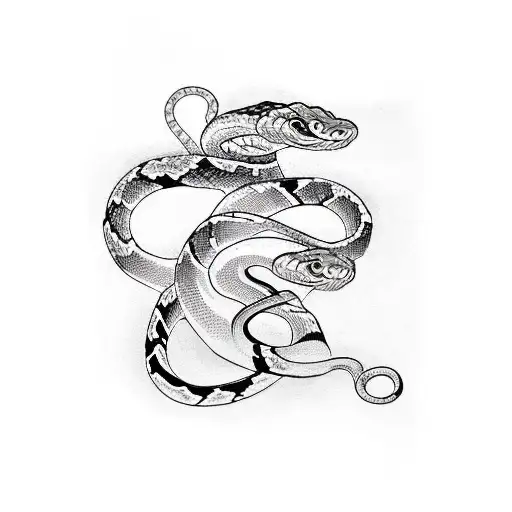 Snake Crawling Among The Mountains