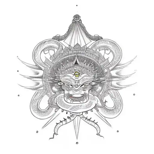 Serpent With A Crown Of Sun Rays