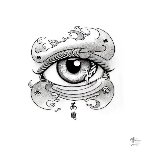 Crying Eyes And Sword With Hints Of Red Color