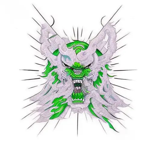 The Word Cursed Written Over The Image Of Something Cursed Coloured Green And Black