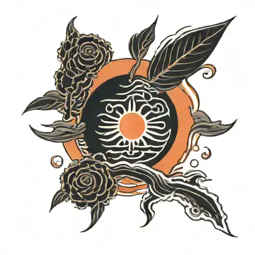 Orange Red Sun Shining