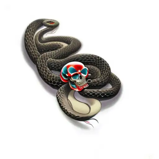 A Snake With A Skull