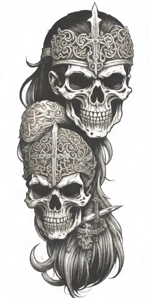 Viking Zombie Girl All Bloody Sword