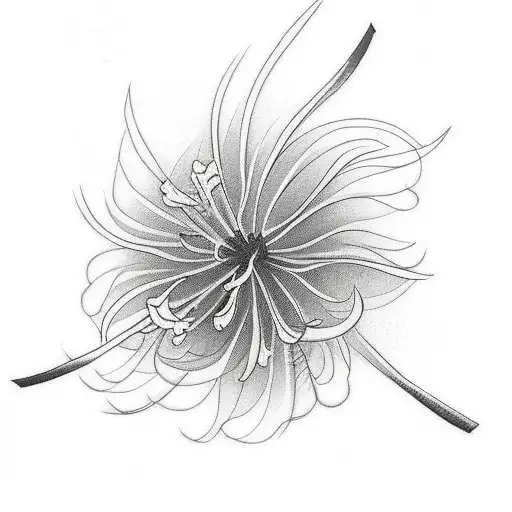 Red Spider Lily Flower With Full Color