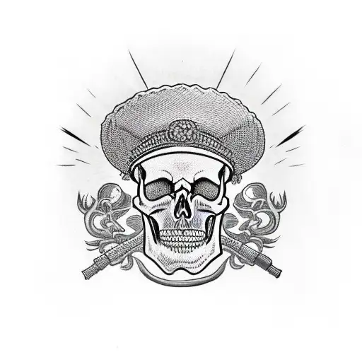 Skull With Campaign Hat