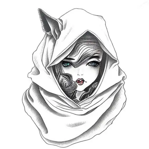 A Red Riding Hood And The Woolf In On Person